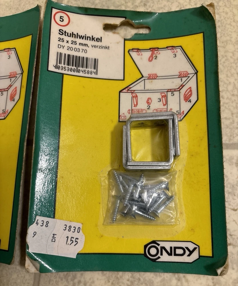 Alte Stuhlwinkel, verzinkt,, eventuell auch zum Sammeln, 2 Packungen