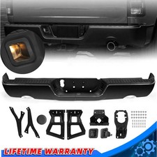 For Dodge Ram 1500 09-19 Black Steel Dual Exhaust Rear Bumper Wo Sensor Hole