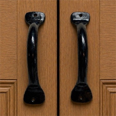 #ad #ad 2 Polished Black Iron Rustic Handle Pull for Cabinet Drawer Shed Barn Door 8” $20.00