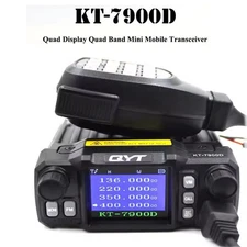 QYT KT-7900D Mini Mobile Radio 25W Quad Band 144/220/350/440MHz Walkie Talkie