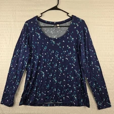 Ibex Womens Blue Pullover Long Sleeve Shirt Size L USA