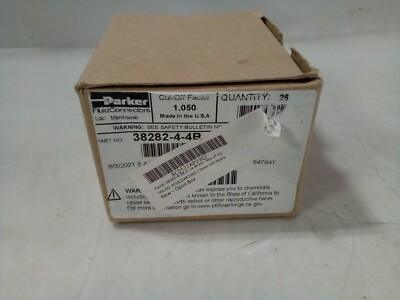 Parker Fluid Connectors Cut-Off Factor, 25 Qty. 38282-4-4B