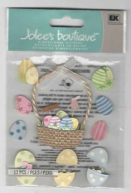cesta De Pascua Bunny Flores Huevo EK Success Jolee/'S BOUTIQUE Pegatinas 3-D