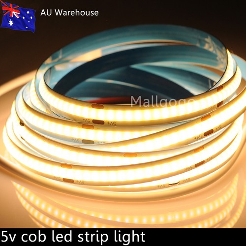 USB 5V COB LED Strips Light Flexible Tape Home DIY Lighting Warm Cool White 1-5M - Picture 19 of 27
