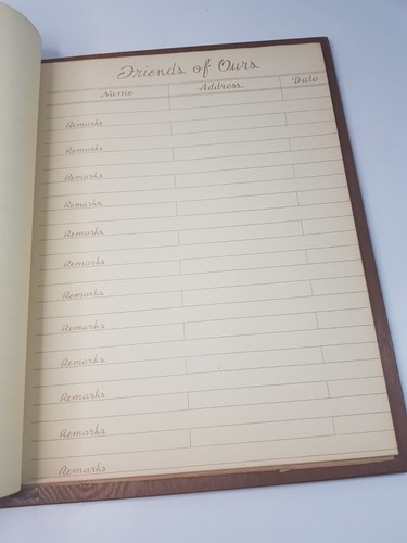 Handmade Vintage Old Wood Bound Guest Log Book Hinged 11x9" Retro - Picture 9 of 16