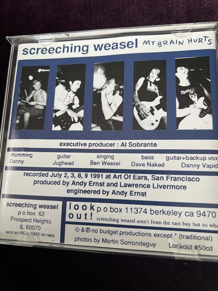 Screeching Weasel My Brain Hurts 1991 USA import no-barcode 1st Ed punk REX50 Foto 3 de 4