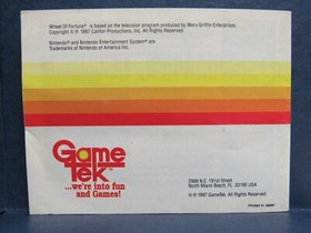 WHEEL OF FORTUNE Instruction Manual   No Game   NES Nintendo