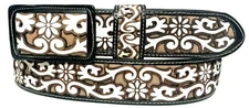MEN'S WESTERN LEATHER BELT. BLACK COWBOY RODEO BELT. CINTO CHARRO VAQUERO LASER