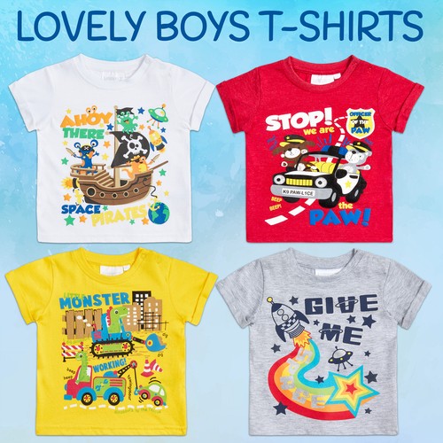 Newborn Baby Boys Novelty Cartoon Printed Character Tshirts Cotton