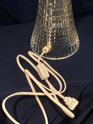 VTG Waterford Lismore Diamond Patterned Fine Cut Crystal Table Lamp - Brilliant! - Picture 7 of 12