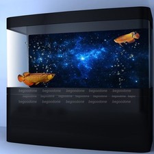 Star Dust Galaxy Aquarium Background Poster Fish Tank Static Adsorption Film