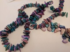 Shell Chip Beads, Dyed, Mixed Color, about 6-15mmx1-5mm, Hole 1mm - Qty 100