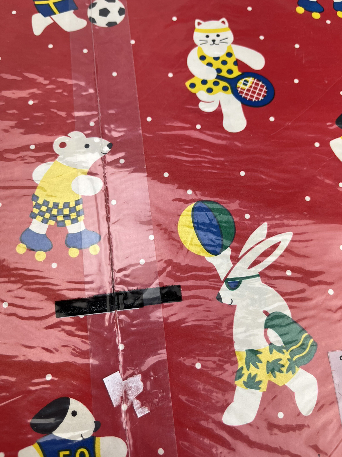 Vintage Retro 80s Print NOS Heavy Gift Wrapping Paper Kids Animals Sports Dogs