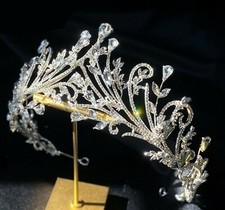 Women Bride Ice Queen Prom Rhinestone Crystal Silver Color Headband Tiara Crown