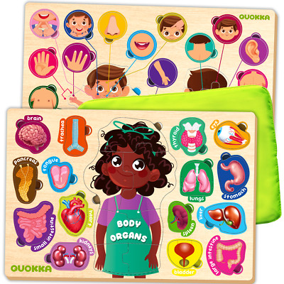 QUOKKA Puzzles for Toddlers Preschool Learning Toys | Human Body, Parts, Anatomy