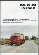 M.A.N. 13.230 F Flatbed Truck 1965-66 German Market Foldout Sales Brochure