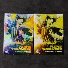 2021 Topps Fire Gold Minted Flame Throwers #FT-4 - Yu Darvish + Base