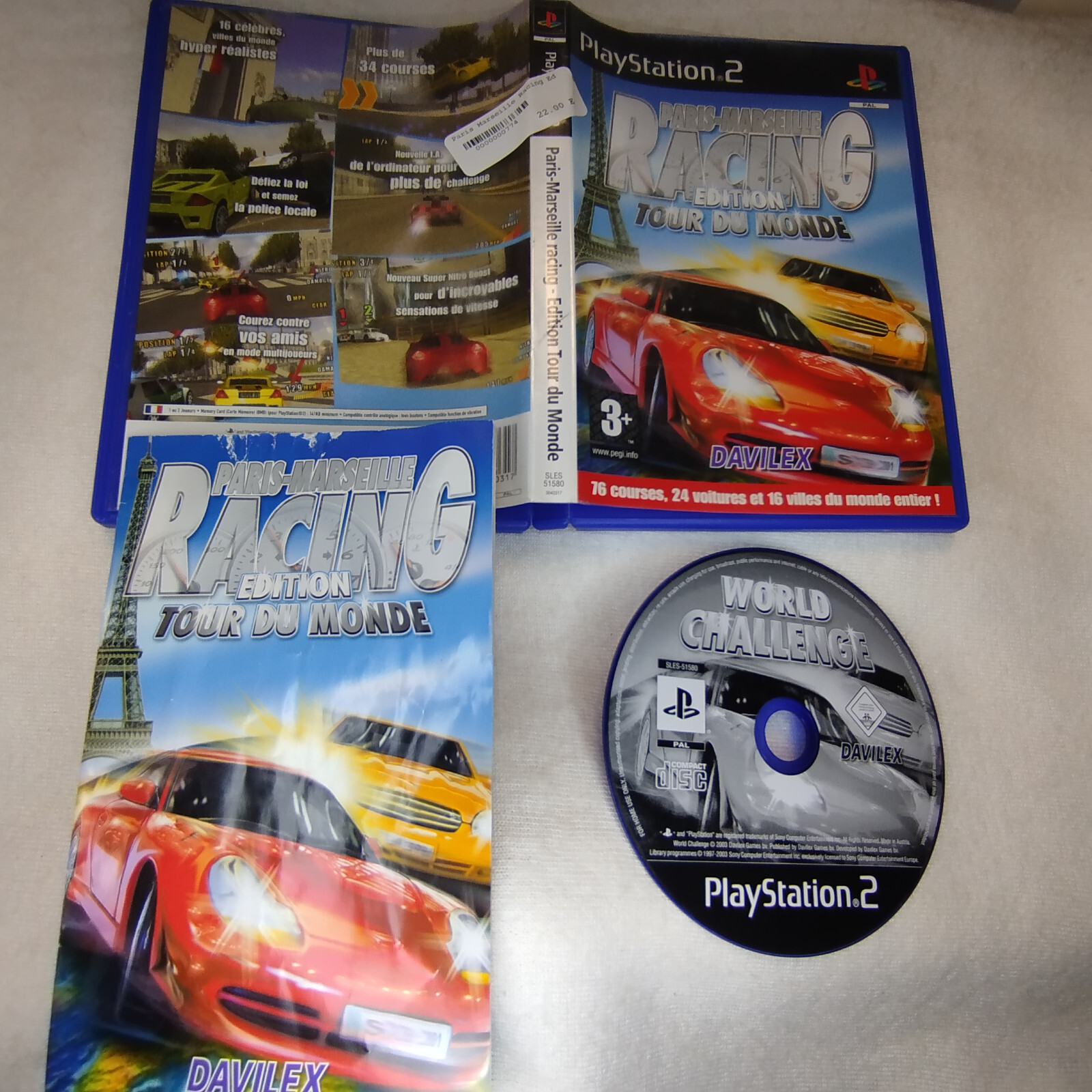 774 - JEU SONY PS2 * PARIS MARSEILLE RACING EDITION TOUR DU MONDE * PAL