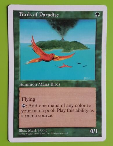 Mtg BIRDS OF PARADISE, Fifth Edition. Green, Rare. - Picture 1 of 3