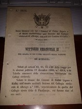 REGIO DECRETO 1867 comuni CALICE LIGURE e RIALTO cost sez coll ALBENGA sedCALICE