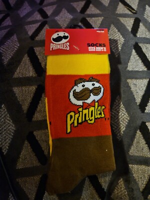 Pringles Chips Licensed Novelty Crew Socks Funny Gift Mens Size 6-12 NEW