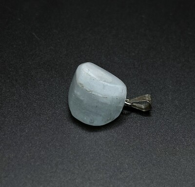 Aquamarin Edelstein  Anhänger Trommelstein mit Öse, ca, 14 x 18 mm  (  BIR - 3*