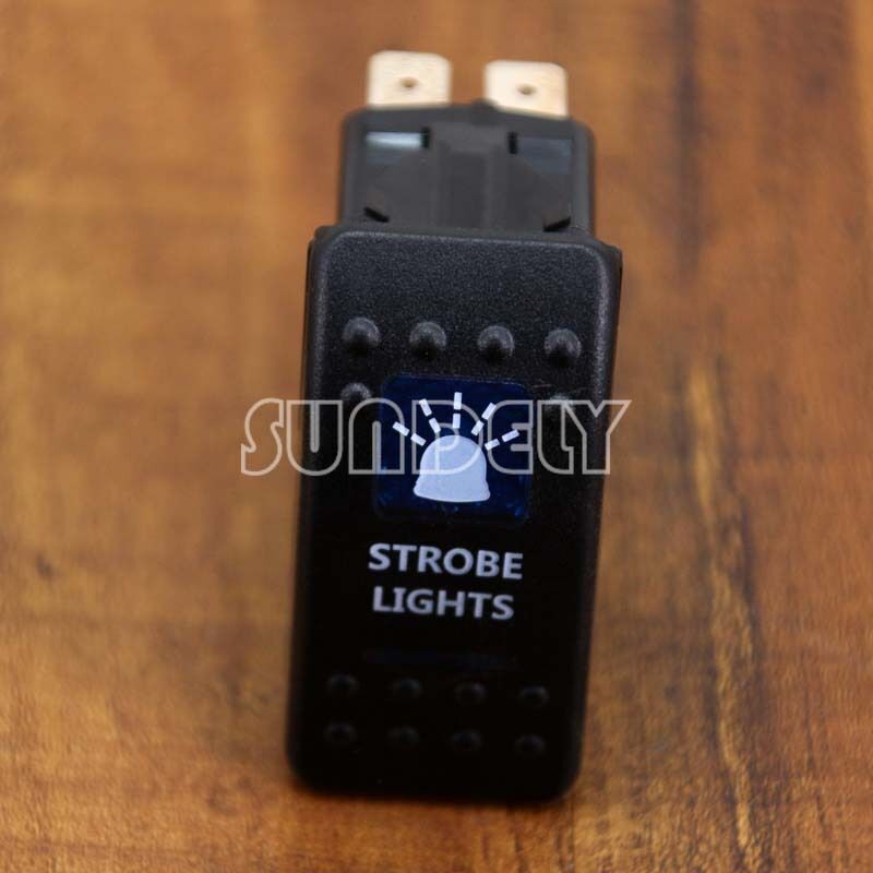 STROBE LIGHTS - Rocker Switch Carling ARB Narva Style BLUE LED Heaps of ...