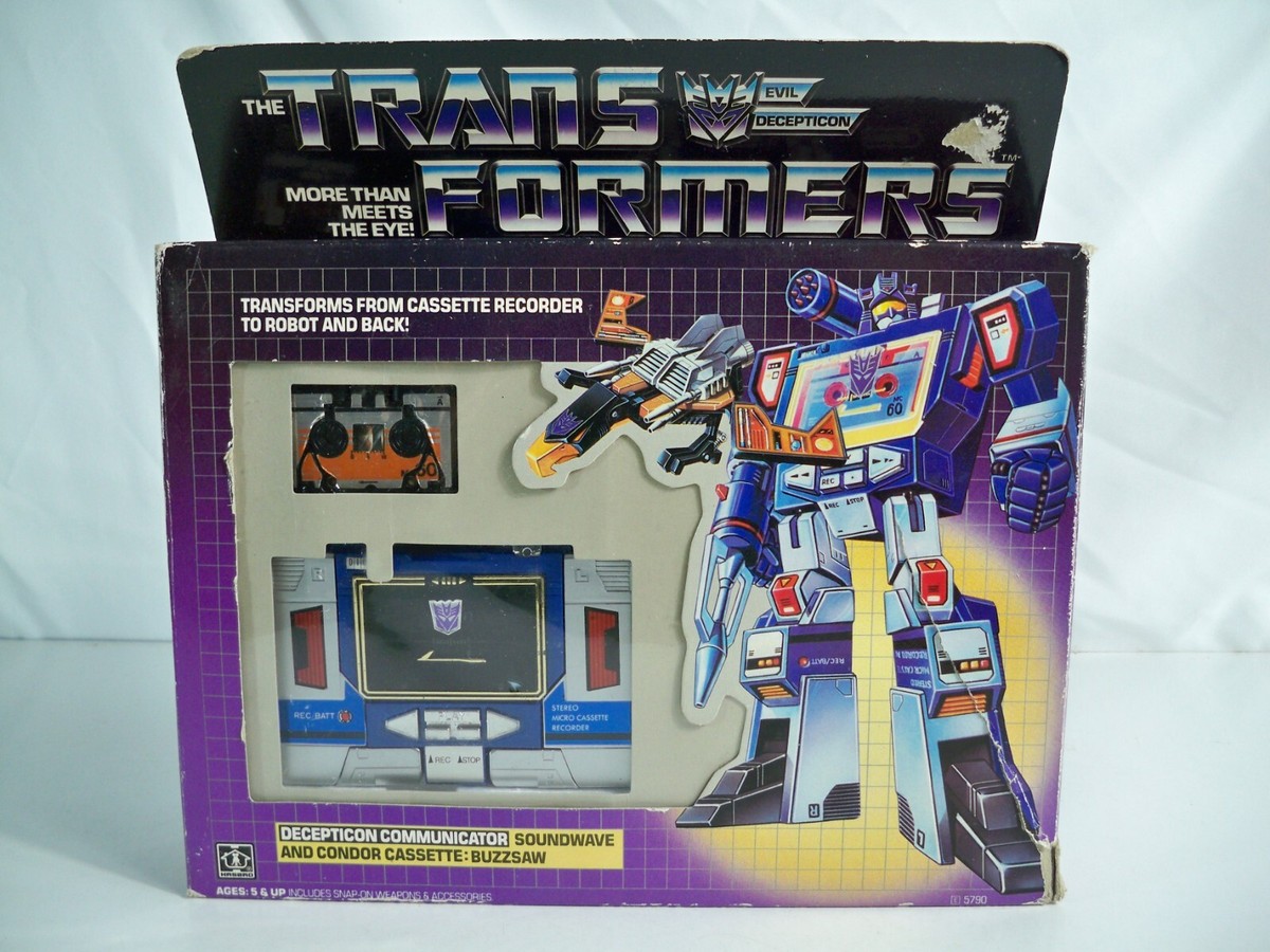 K23i00292 SOUNDWAVE & BUZZSAW W/ BOX 95% COMPLETE 1984 G1