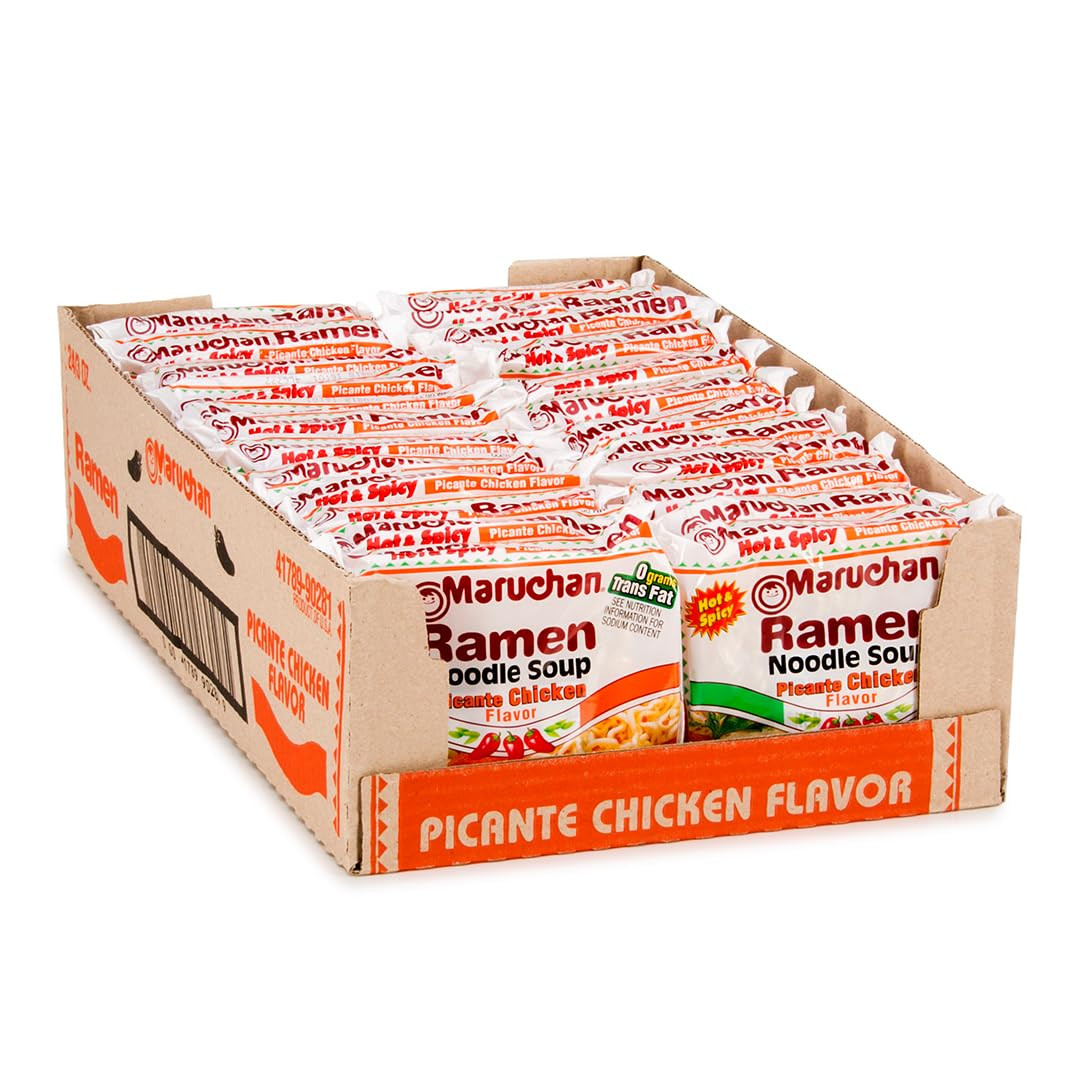 Pollo Maruchan Ramen Picante, Fideos Ramen Instantáneos, Comidas Listo para Comer, 3 Oz,