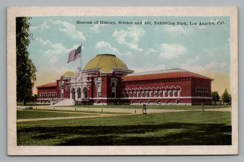 Museum Of History Science & Arts Los Angeles CA American Flag EKC Postcard