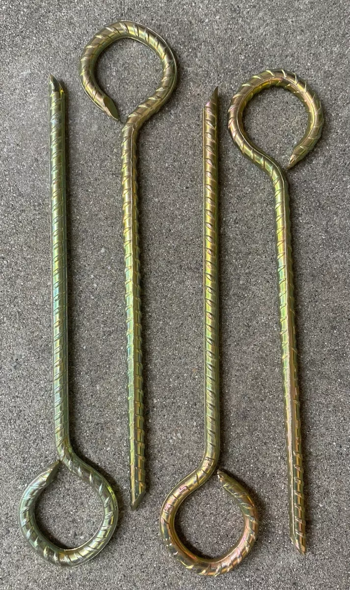 4 CoverPro Heavy Rope Stake Tie Downs Anchors for 10 X 20