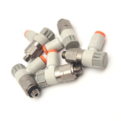 Lot Of 5 SMC AS1201F-U10/32-01 Speed Controller Fittings 1/8'' To 10-32UNF