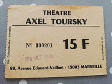 ticket stub place billet concert France Marseille Pierre vassiliu 70's