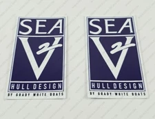 GRADY WHITE SEA V HULL DESIGN DECALS STICKERS 2.5" x 4.5" 2pcs.