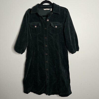 green emerald velvet dress Mini Corduroy Shirt Dress main image 0