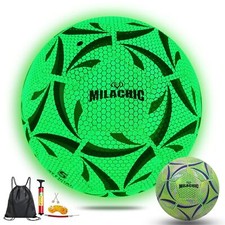 Soccer Ball, Glow in The Dark Soccer Ball Size 3/4/ 5 with Pump, Glowing Lumi...