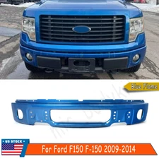 SZ Blue Flame Steel Front Bumper w/Fog Light Hole For 2009-2014 Ford F150 F-150