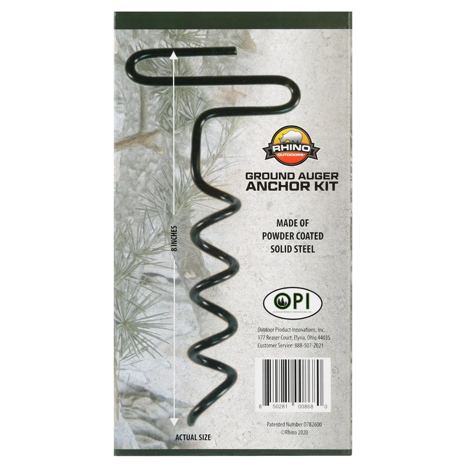 4-Pack RHINO OUTDOORS Ground Auger Anchor Kit 8”  Tent Stakes f/ Blinds & Tarps