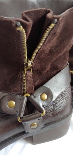 Franco Sarto Brown Leather And Suede Short Boots 7.5 - Picture 3 of 5