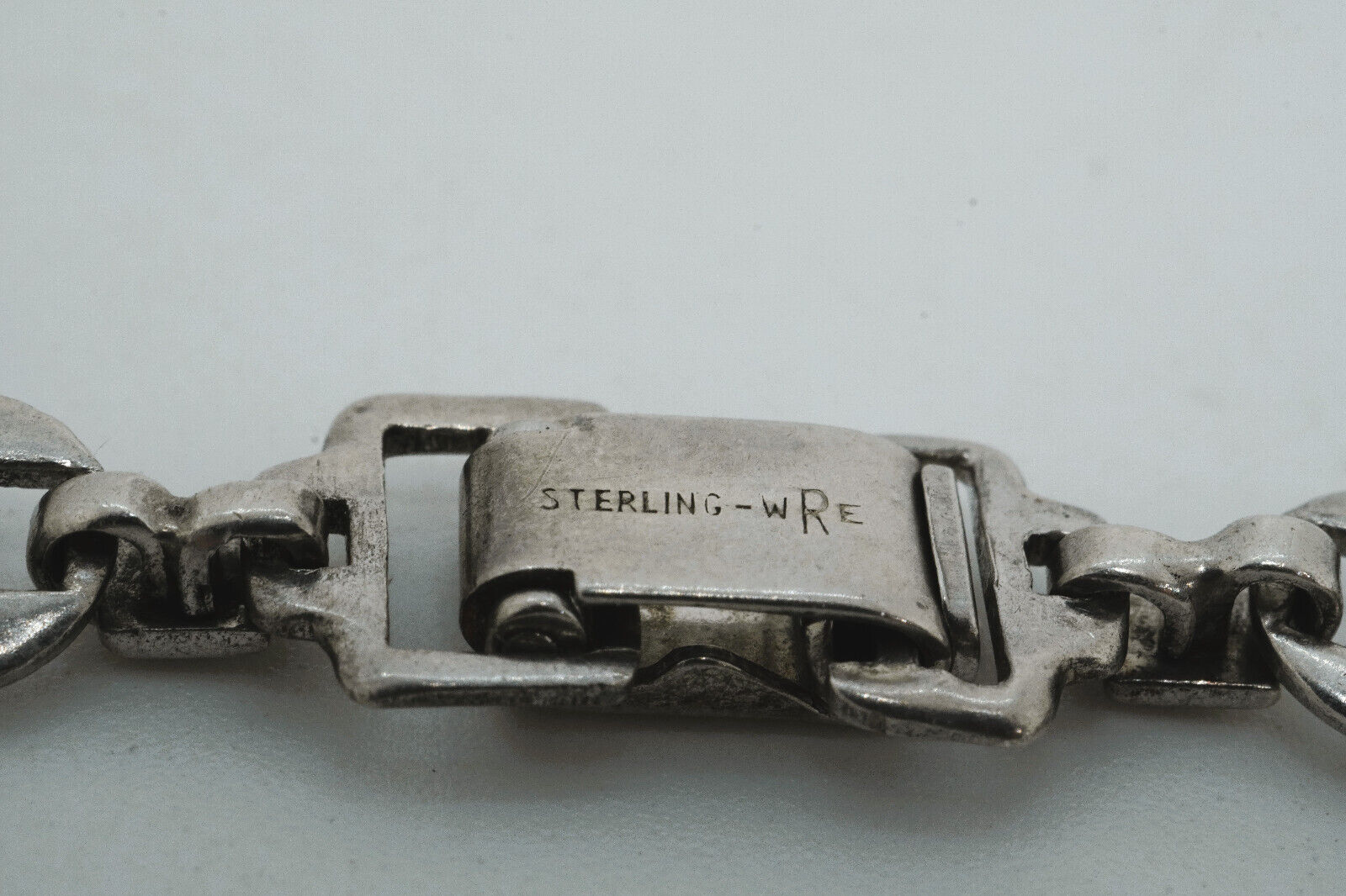 Vintage WRE Sterling Silver Floral Link Necklace - image 6