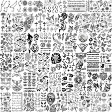 52 Sheets Tiny Small Temporary Tattoos for Kids Boys Girls, Tribal Animals Bu...