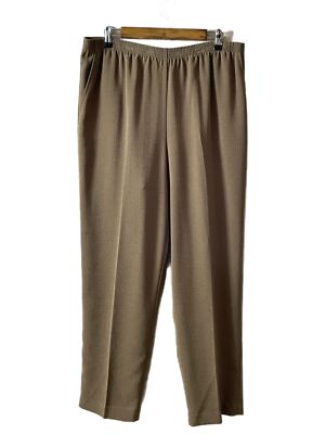 Alfred Dunner Vintage Women's Pull-On Straight Leg Pants Brown