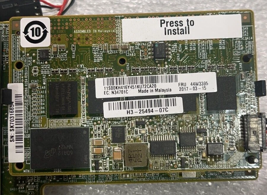 IBM 46C9111 M5120 12gbs Raid PCI-e 3.0 X8 SASSATA CARD with battery 4GB CACHE - Image 2 of 2