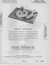 1950 CRESENT SERIES 6 45 rpm RECORD CHANGER SERVICE MANUAL PHOTOFACT player fix