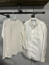 SET OF 2 BOYS SHIRTS LONG SLEEVE TSHIRT AND BUTTON UP DRESS SHIRT LIKE NEW
