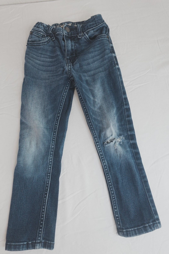 Cat & Jack Girls 5 Distressed super stretch skinny jeans adjustable waist