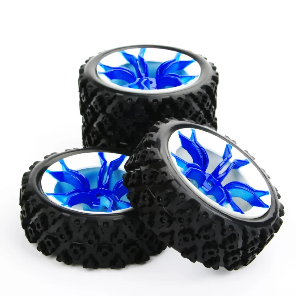 4Pcs Rally Tires&Wheel Rim 12mm Hex For HSP HPI RC 1:10 Off Road Model car - Image 2 of 4