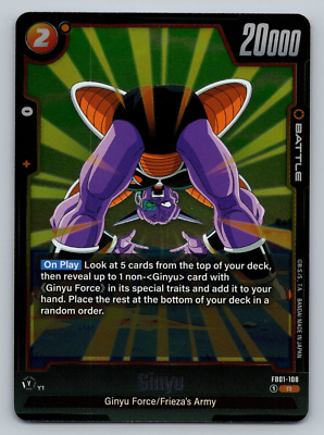 DBS Fusion World Ginyu, Ginyu Force - FB01-108 Awakened Pulse Holo