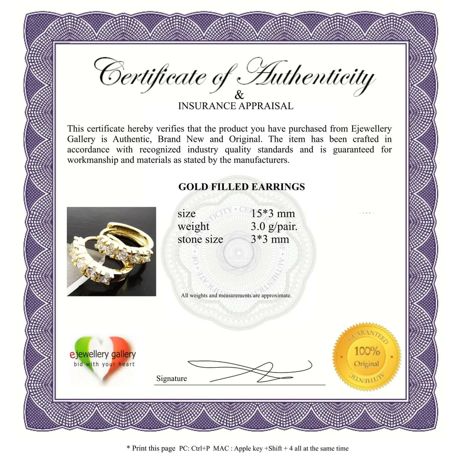 Серьги-кольца Huggie из настоящего 18-каратного желтого золота с цельным бриллиантом с имитацией дизайна - Изображение 3 из 3