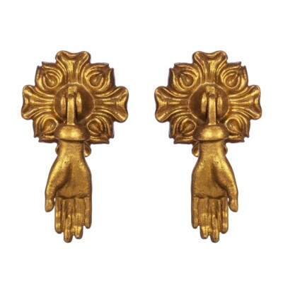 2er Set Gold Metall Schublade Tür zieht Schränke Knöpfe Anhänger Griffe Vintage